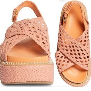 Ulla Johnson Gili Platform Flatform sandals shoes braided soft leather sz 39.5